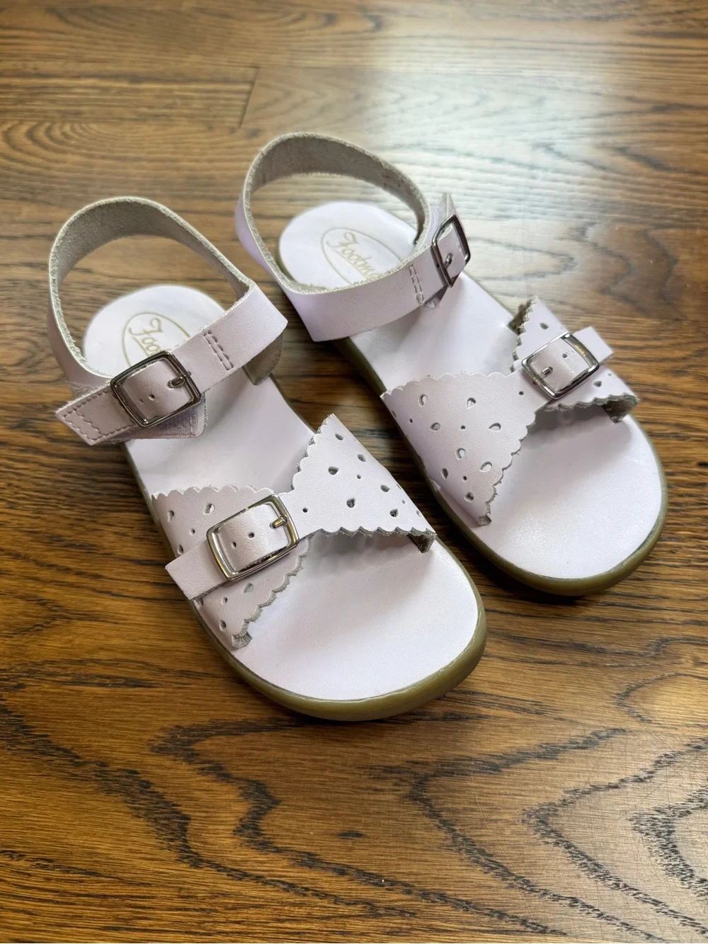 FootMates Girls Ariel Lavender Hook & Loop Closure Summer Leather Sandals Size 1
